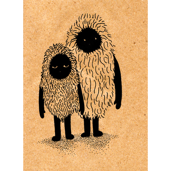 "Bonhommes" on brown
