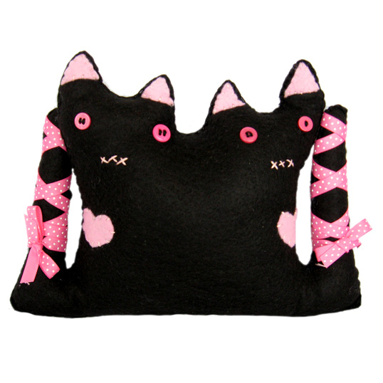 Conjoined Gothic Kitty Cats