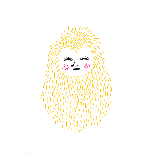 "Happy Hedgehog" on white