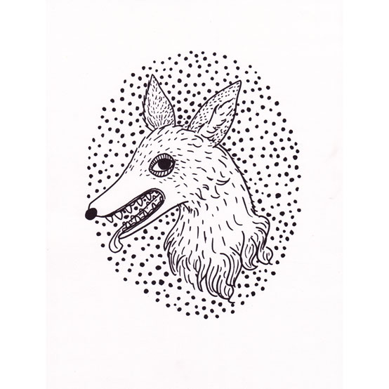"Wolfie" on white